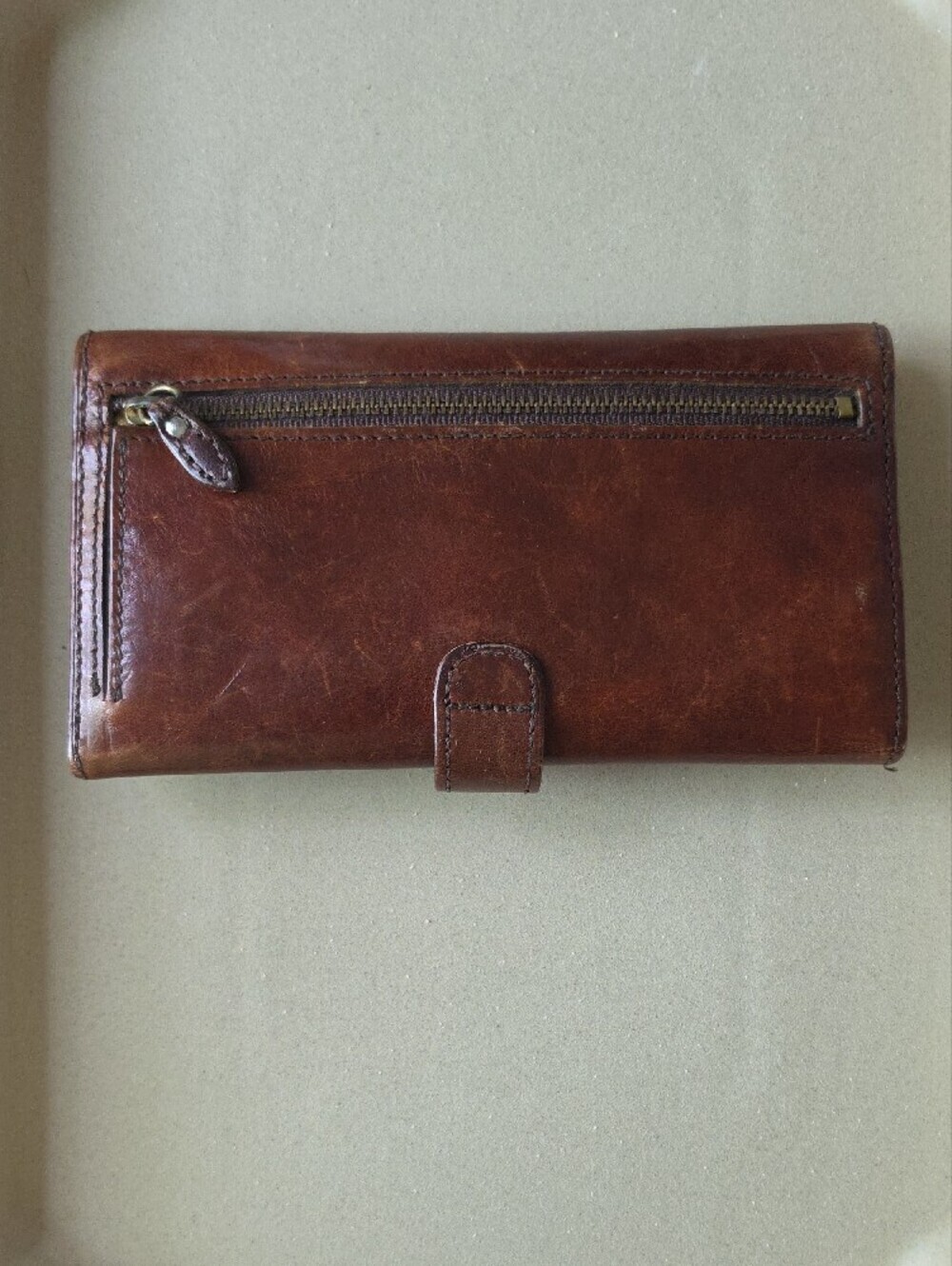 Ralph Lauren Cognac Brown Leather Clasp Wallet - Picture 2 of 14